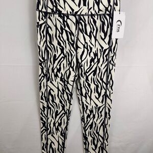 ZYIA Black and White Zebra Print Leggings